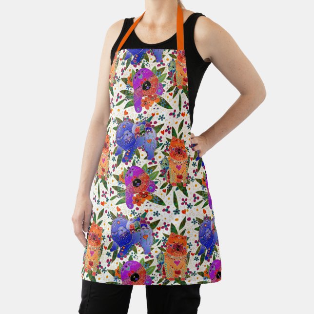 BINDI CHOWS - all-over print apron (Insitu)