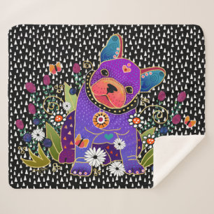 BINDI FRENCH BULLDOG  sherpa blanket 3 sizes