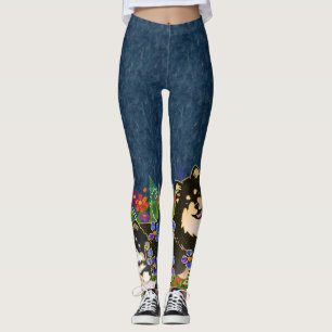 BINDI LAPPY Finnish Lapphund blu designer leggings