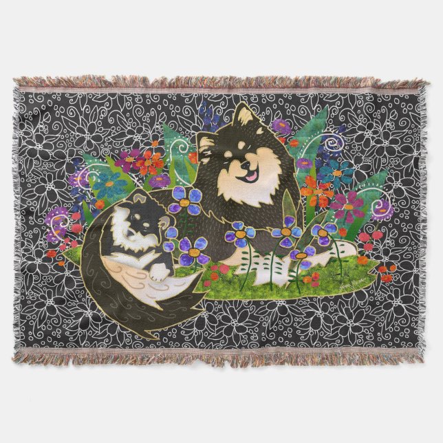 BINDI LAPPY Finnish Lapphund woven tapestry throw (Front)