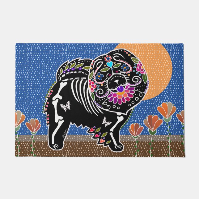 BINDI SUGARSKULL Chow door mat 2 sizes (Front)
