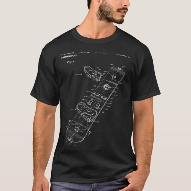 Binding Mechanism for a Snowboard Patent Poster T-Shirt (Front)