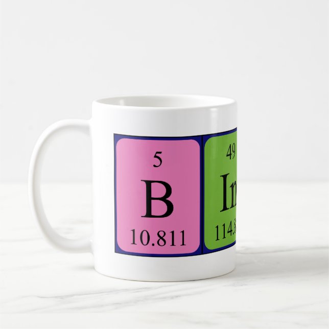 Bindu periodic table name mug (Left)