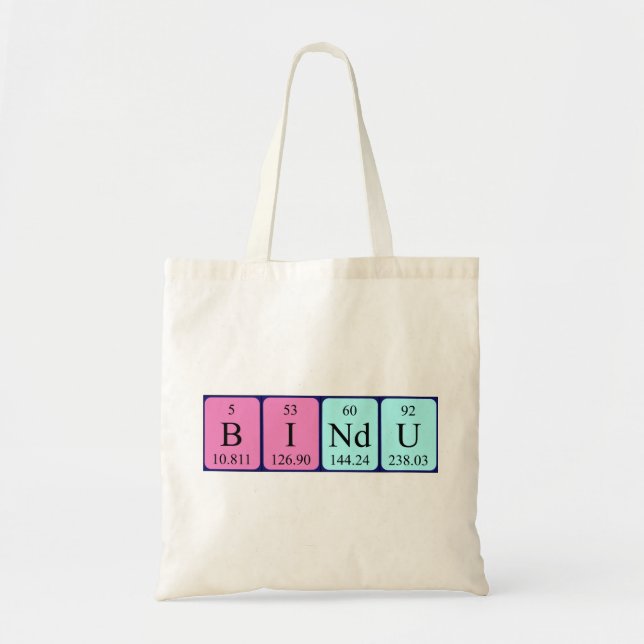 Bindu periodic table name tote bag (Front)