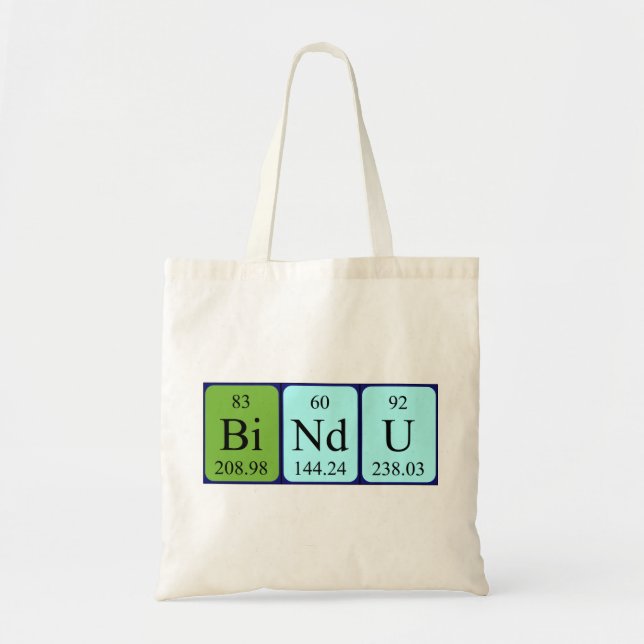 Bindu periodic table name tote bag (Front)