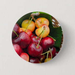 Bing And Rainier Cherries 2 Inch Round Button