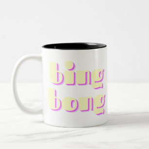 BING BONG COLORFUL TEXT Two-Tone COFFEE MUG
