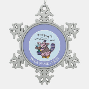 Bing Bong I'm Part Cat Add Your Name Snowflake Pewter Christmas Ornament