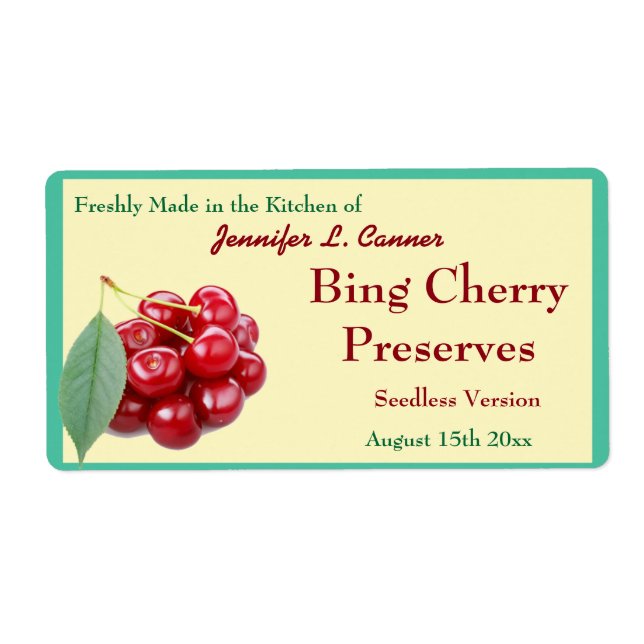 Bing Cherry Jam ou Preserve Canning Jar (Devant)