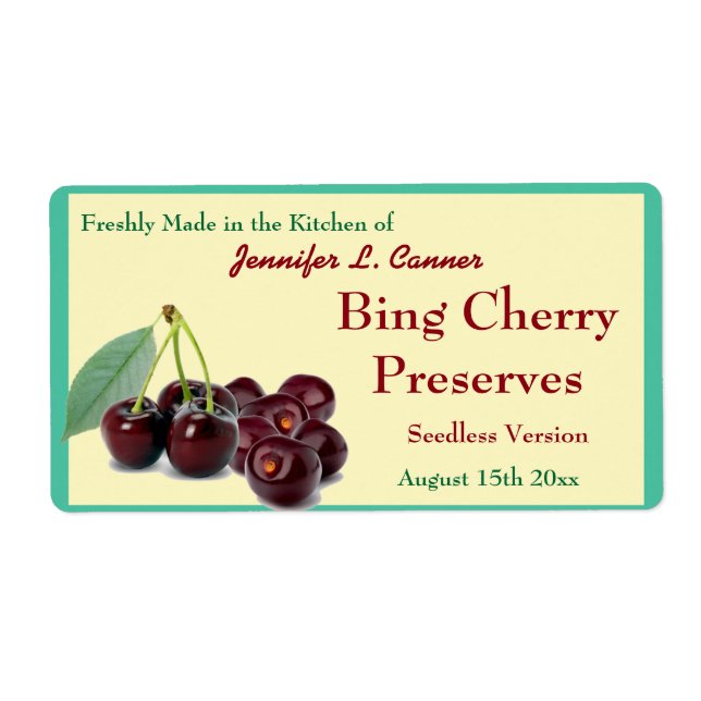 Bing Cherry Jam ou Preserve II Canning Jar (Devant)