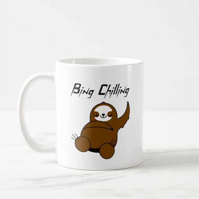 Bing Chilling Sloth Meme Mug (Left)
