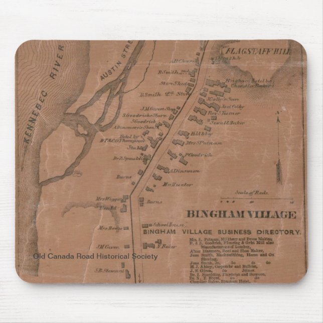 Bingham 1860 Map Mousepad (Front)