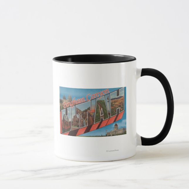 Bingham Canyon, Utah - Large Letter Scenes Mug (Right)