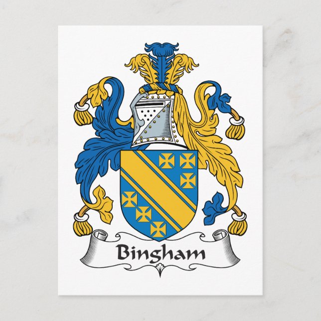 Bingham Family Crest Postcard (Front)