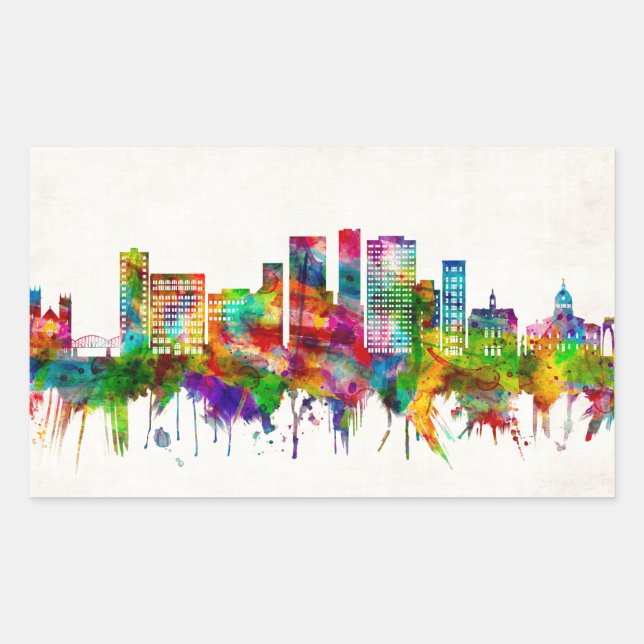 Binghamton New York Skyline Sticker (Front)