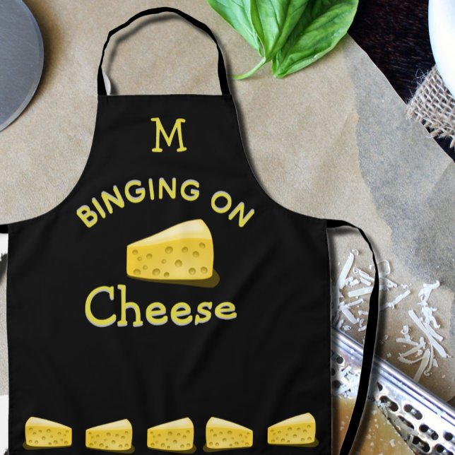  Binging on Cheese - funny quote   Apron (Creator Uploaded)
