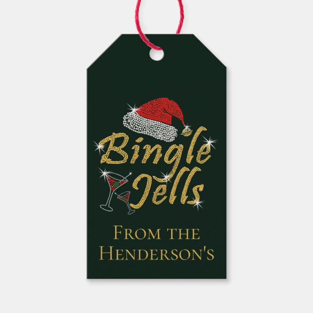 Bingle Jells Tipsy Christmas Gift Tags (Front)