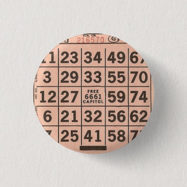 BINGO 1 INCH ROUND BUTTON (Front)