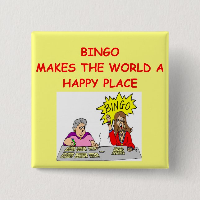 bingo 2 inch square button (Front)