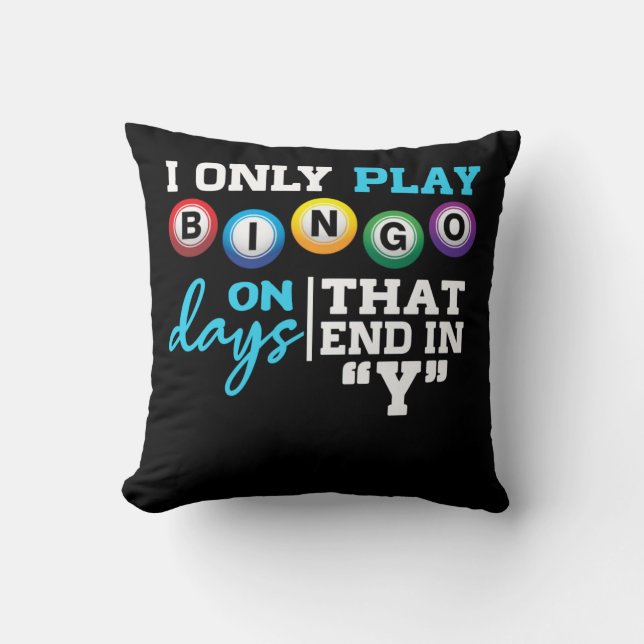 Bingo addict Grandma Grandpa Bingo Gambling Throw Pillow (Front)