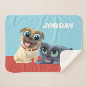 Bingo and Rolly   Let's Woof & Roll Sherpa Blanket