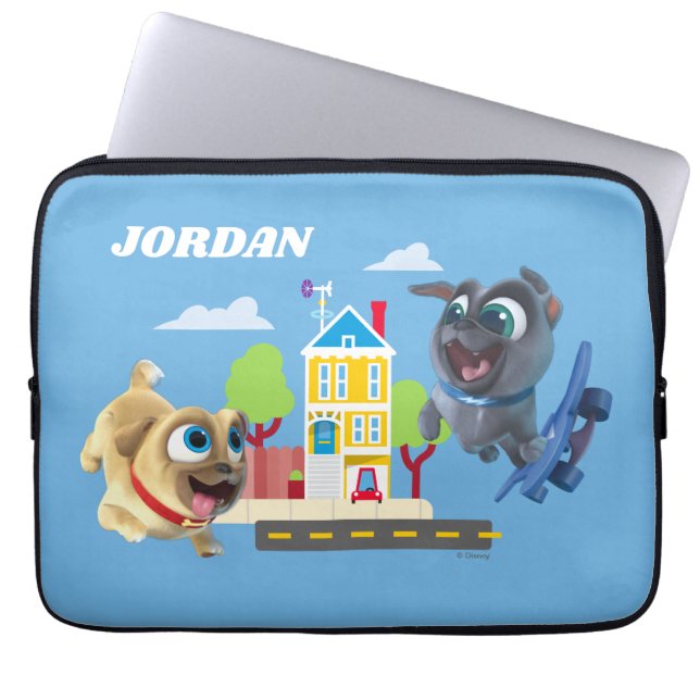Bingo and Rolly | Pugs to the Rescue Laptop Sleeve (Front)