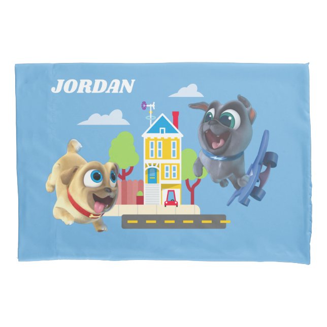 Bingo and Rolly | Pugs to the Rescue Pillowcase (Front)