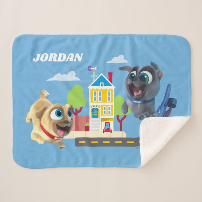 Bingo and Rolly | Pugs to the Rescue Sherpa Blanket (Front (Horizontal))