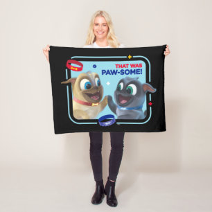Bingo and Rolly   That was Paw-Some Fleece Blanket