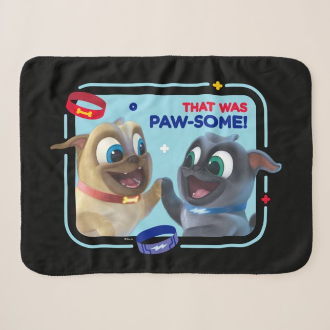 Bingo and Rolly | That was Paw-Some Sherpa Blanket (Front (Horizontal))