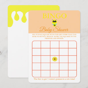 Bingo, Baby shower Carte de jeu Flyer, Bébé Bee