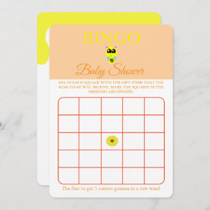 Bingo, Baby Shower Game Card Flyer, Baby Bee
