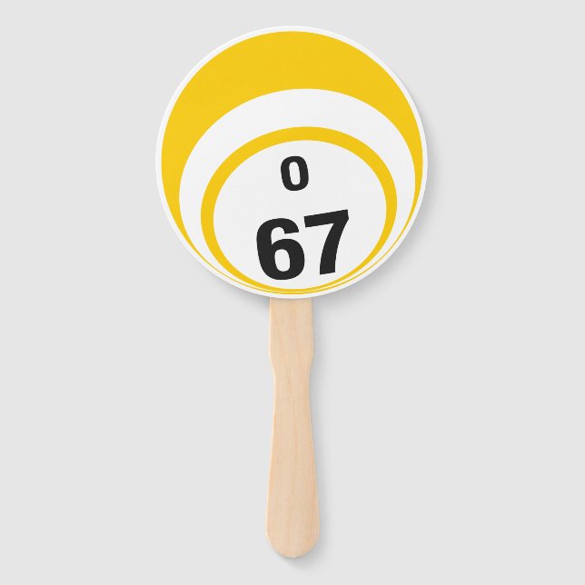 Bingo Ball Hand Fan O67 and 069 (Back)