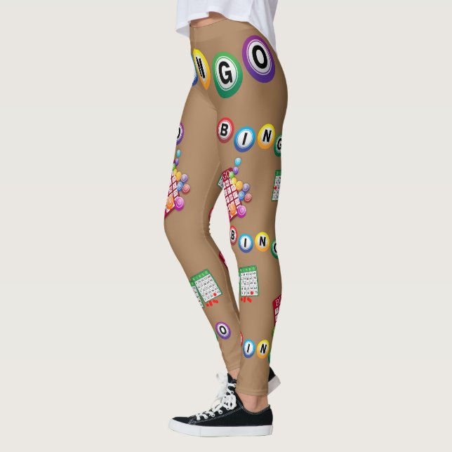 BINGO Balls Brown BKGD Leggings (Gauche)
