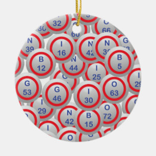 Bingo Balls Ceramic Ornament