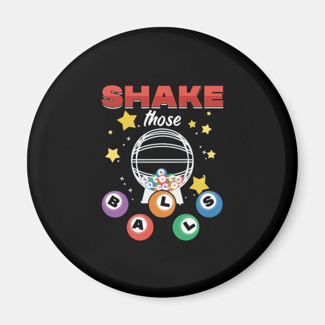 Bingo Balls Lucky Game Player Gambling Gift Magnet (Front)
