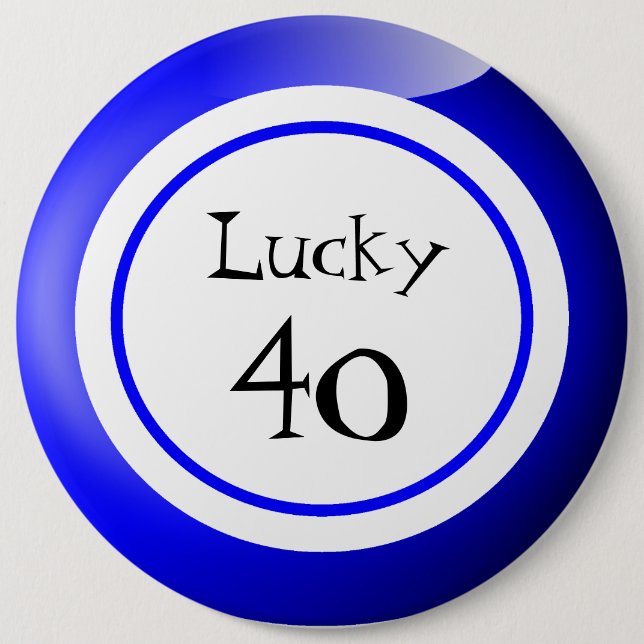 Bingo Balls Lucky Numbers Fun 6 Inch Round Button (Front)