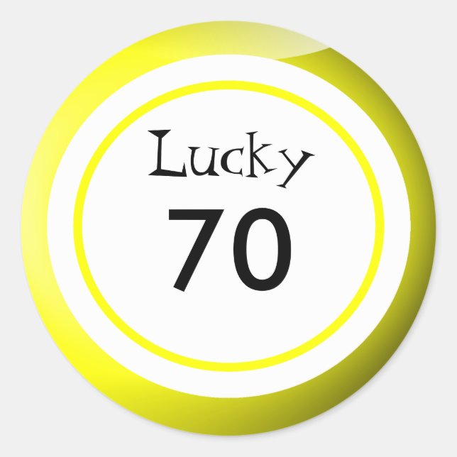 Bingo Balls Lucky Numbers Fun Classic Round Sticker (Front)