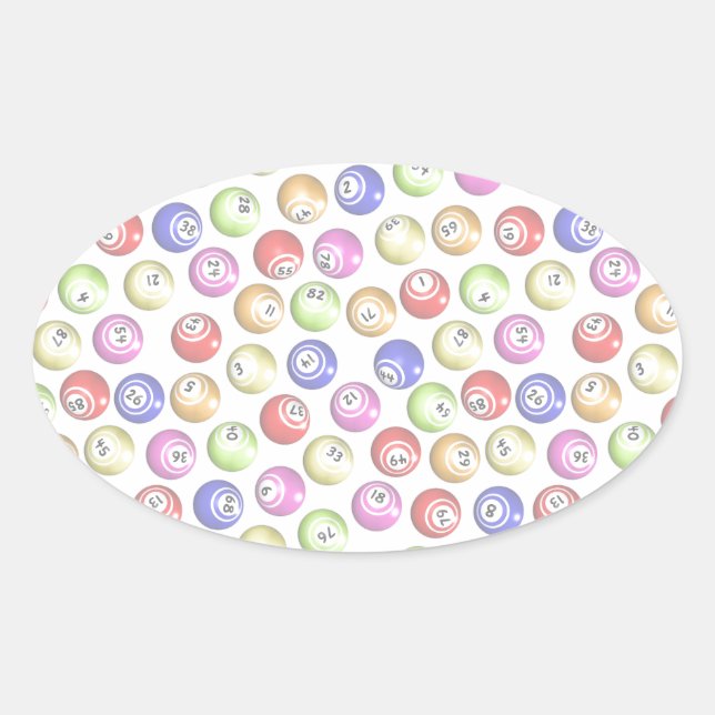 Bingo Balls Oval Sticker (Front)