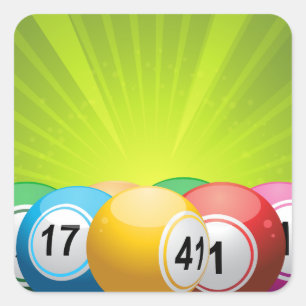 Bingo Balls Square Sticker