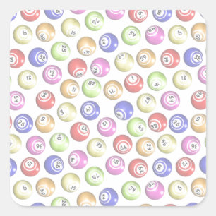 Bingo Balls Square Sticker