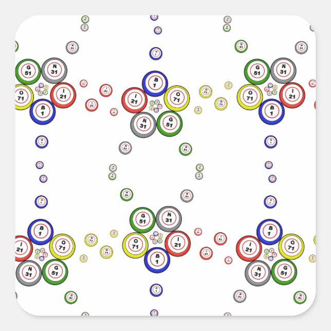 Bingo Balls Square Sticker (Front)