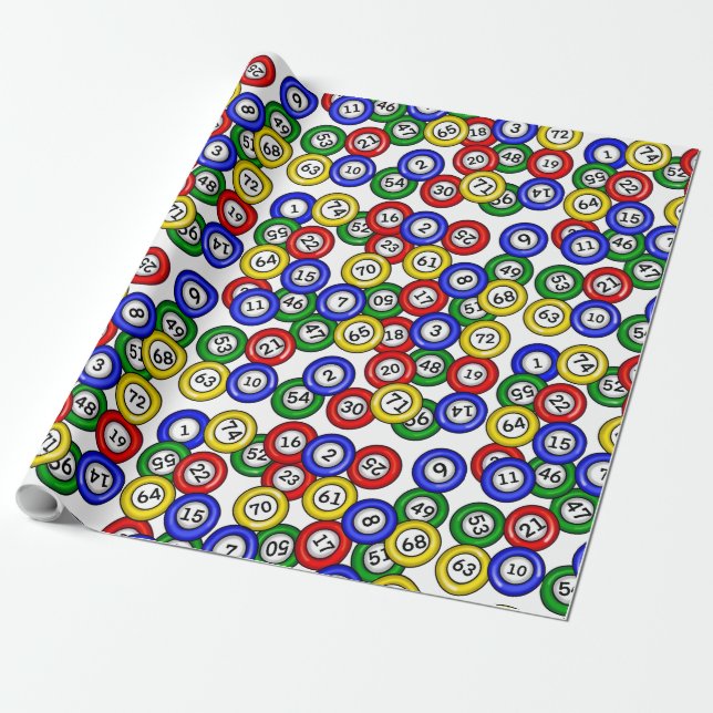 BINGO Balls Wrapping Paper (Unrolled)
