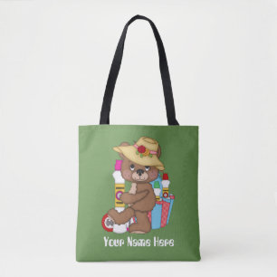 Bingo Bear add name gambling tote Bag