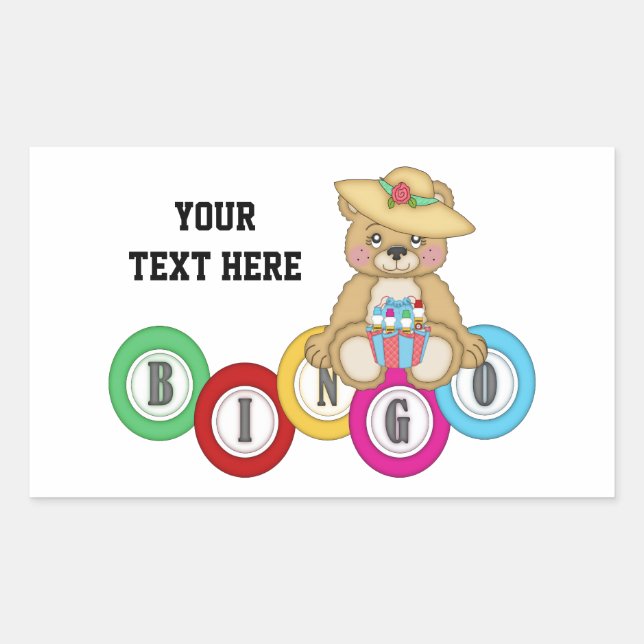 Bingo Bear (personalized) Sticker (Front)