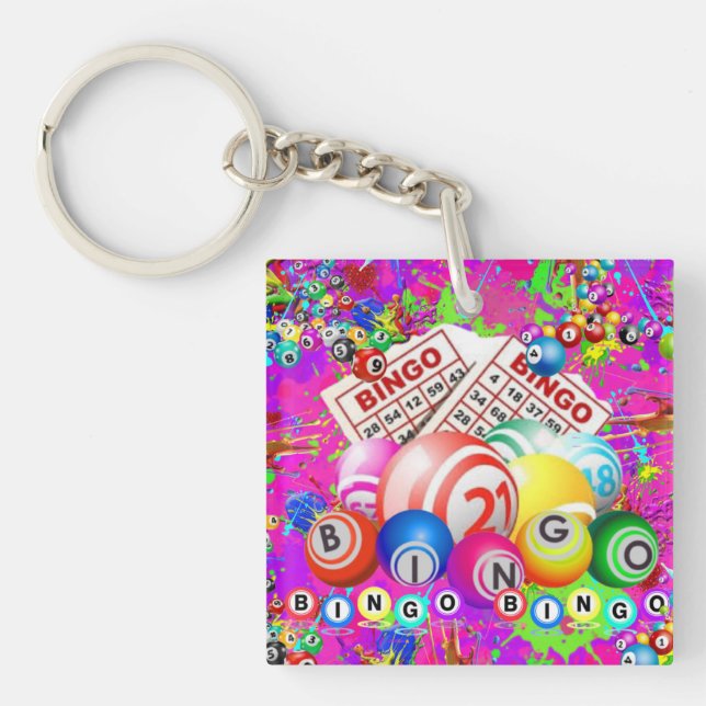 BINGO BINGO Designed By CBDOilPrincess  Keychain (Front)