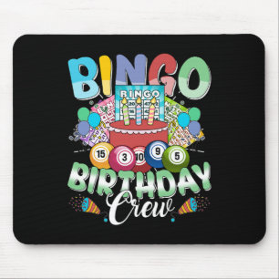 Bingo Birthday Crew Bingo Player Vintage Christmas Mouse Pad