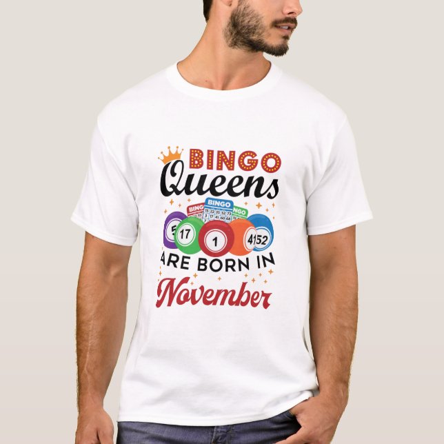 Bingo Birthday Women November T-Shirt (Front)