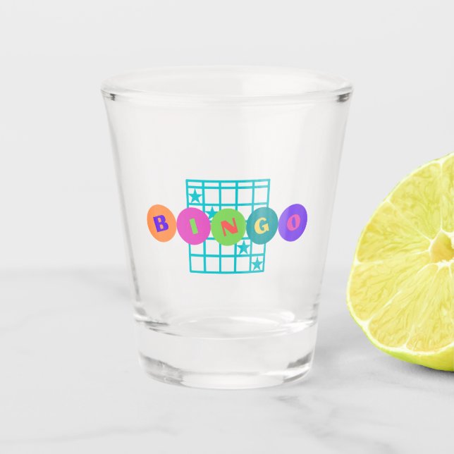 Bingo Bright Colours Shot Glass (Front)