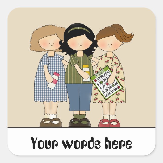 Bingo Buddies gambling customizable cute sticker (Front)